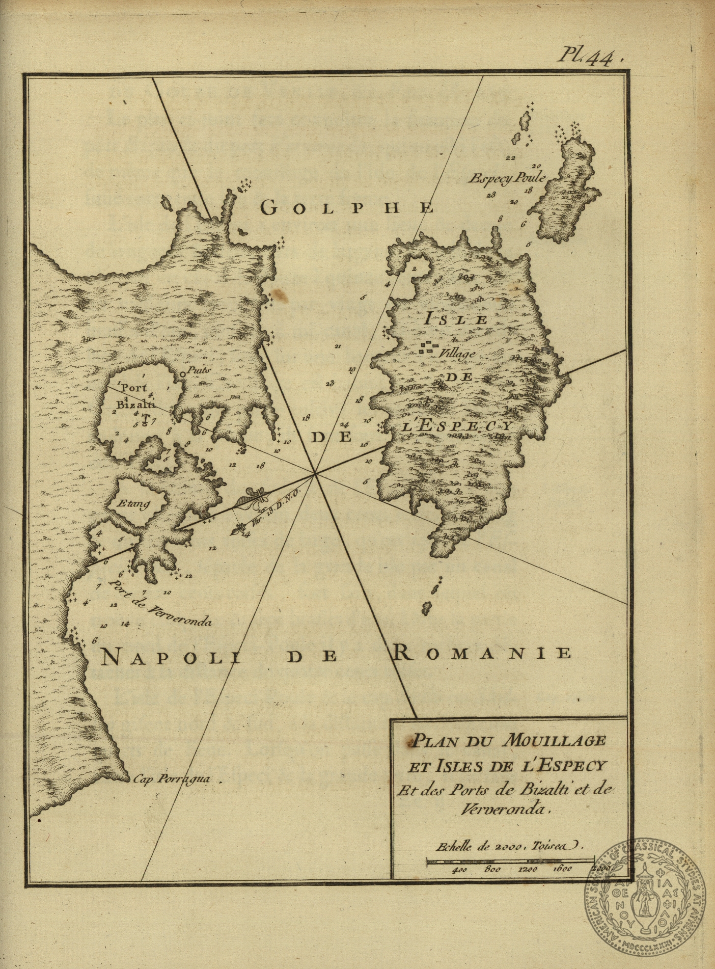 Plan du mouillage et isles de l' Especy…..